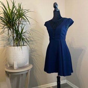 BCBGeneration Navy Blue Lace Back Dress